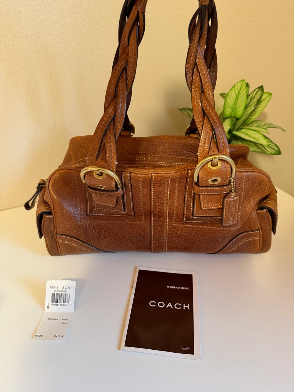 Coach Mia Braided Leather Satchel #10048 Y2K - Picture 2 of 14